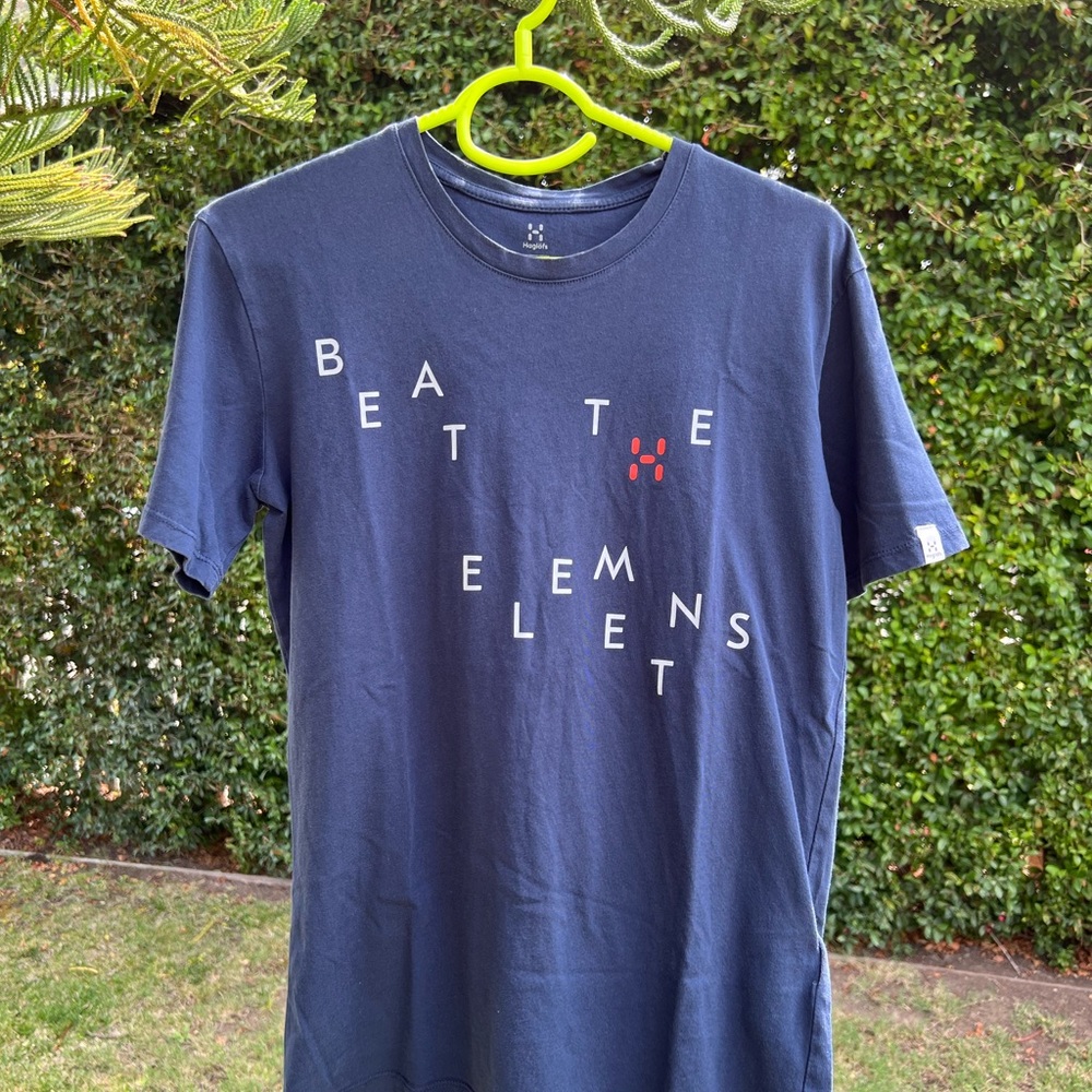 Haglofs outdoors workout tee “beat the elements”